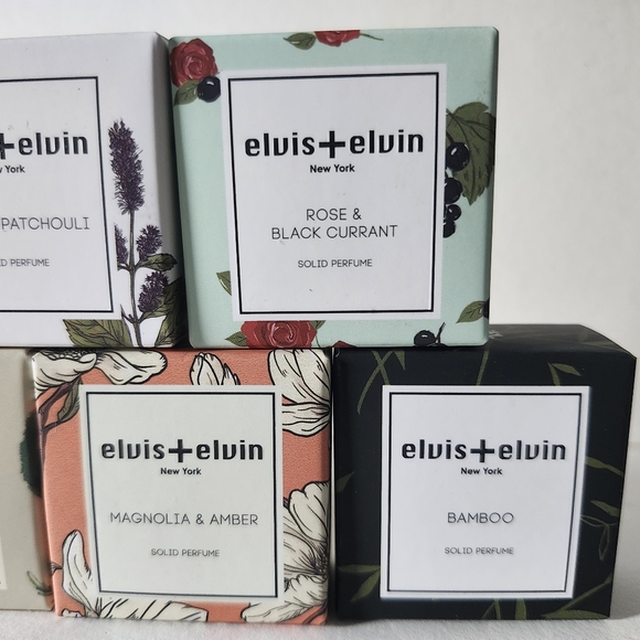 Elvis + Elvin Solid Perfume 5 Pack Set - Bamboo, Peony, Magnolia, Rose - Picture 4 of 12